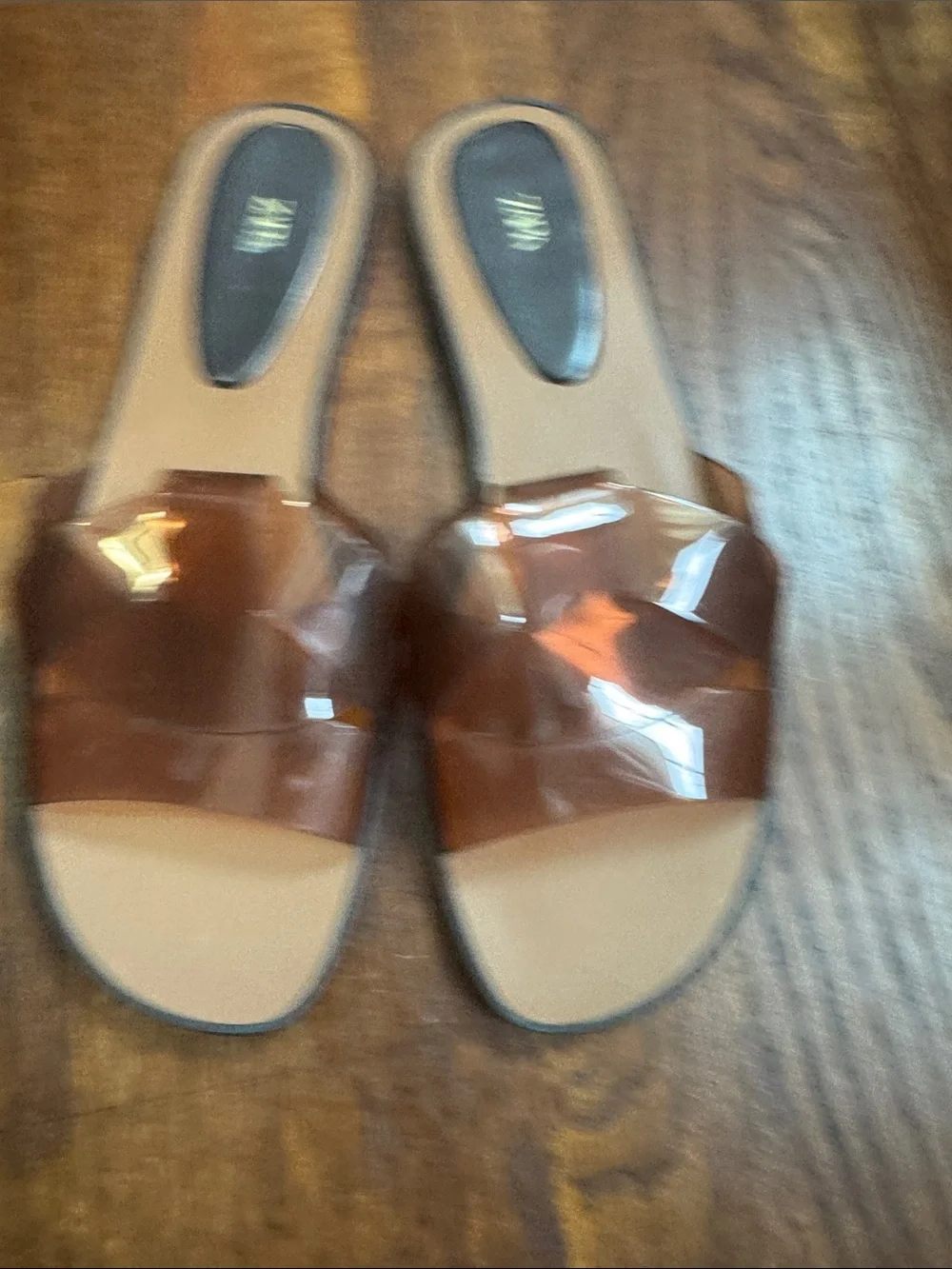 Zara Brown Transparent Knot-Detail Slide Sandals - Picture 2 of 2